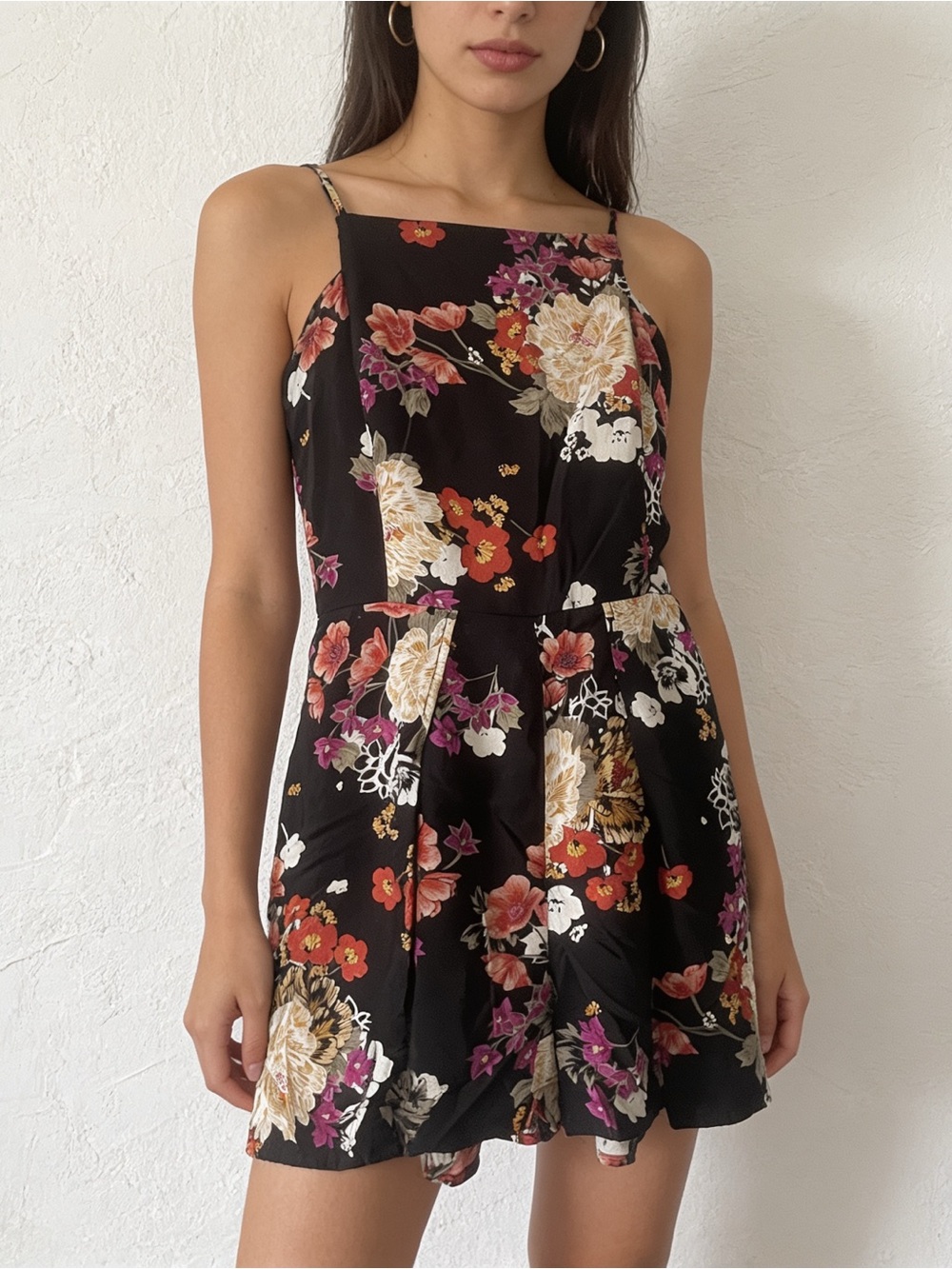Black floral romper from Xhilaration, like new!